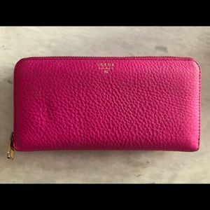 Fossil Zip Around Clutch Wallet - Pink